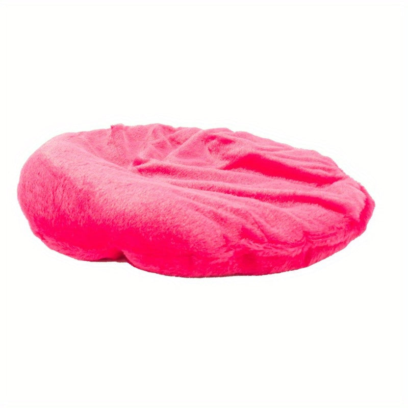 Cozy Roar Bear Plush Pet Bed - Soft Polar Fleece, Multicolor, Cartoon Bear Design with Large Eyes and Whiskers, Warm Snuggle Hideaway for Cats and Small Pets