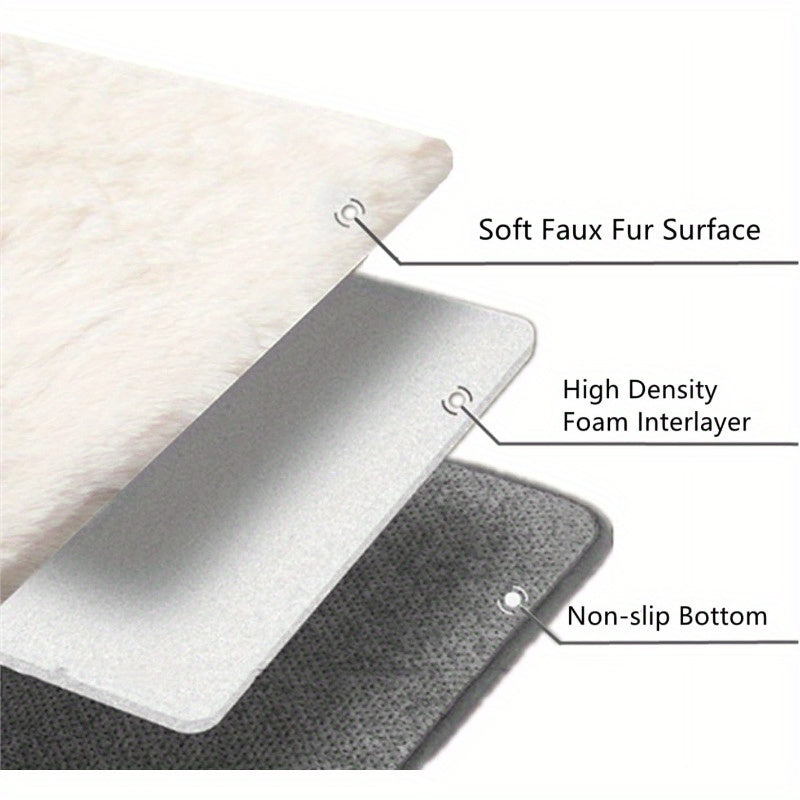 Pet Cushion Pad Faux Fur Dog and Cat kneading Pillow Cozy Bed Insert for Crate Pad Padding for Ca Kennel House Condo 19.7