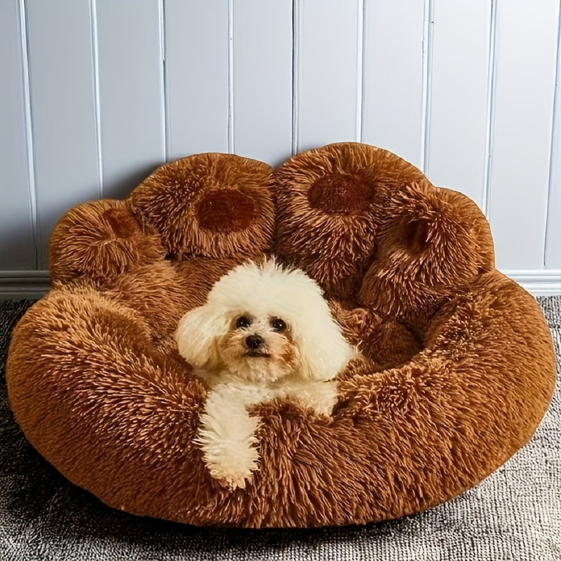 Thickened Plush Bear Paw Pet Bed for Dogs & Cats - Extra Large Dog Bed Cat Cushion Bed, Non-Slip Bottom - Soft Warm Cushion In 5 Sizes - Best Gift for Your Pets