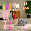 11pcs Upgraded Pet Toy Chew Toy Easy To Clean Interactive Toy Strong Durability Plush Toy Strong Interaction Safe Material Clean Teeth Suitable for Dogs, Cats, Rabbits and Other Pets