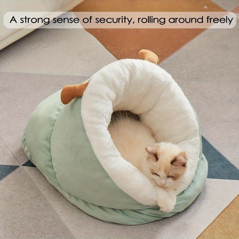 Winter Warm Indoor Cozy Plush Dog Cat Sleeping Bag Soft Calming Pet House Cave Nest Donut Tunnel Bed Grey Large