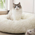Anti Anxiety Round Fluffy Plush Faux Fur Warm Washable Dog Bed Cat Bed Original Bed for Small Medium Large Pets Used to Relieve Joints and Improve Sleep20 24 27'' 20 White