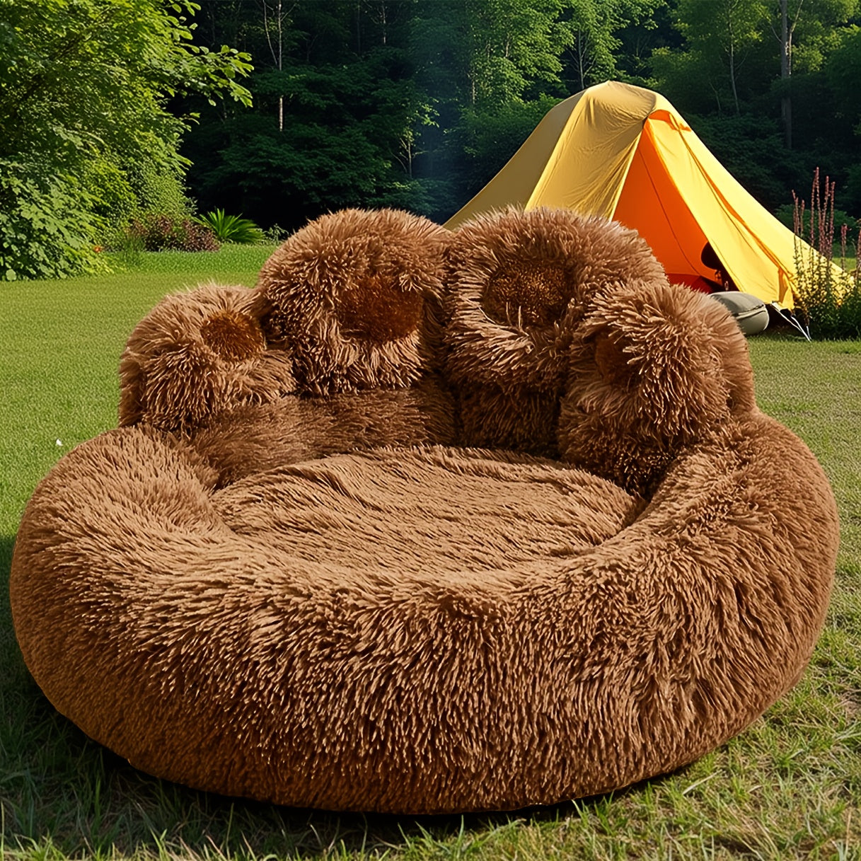 Thickened Plush Bear Paw Pet Bed for Dogs & Cats - Extra Large Dog Bed Cat Cushion Bed, Non-Slip Bottom - Soft Warm Cushion In 5 Sizes - Best Gift for Your Pets