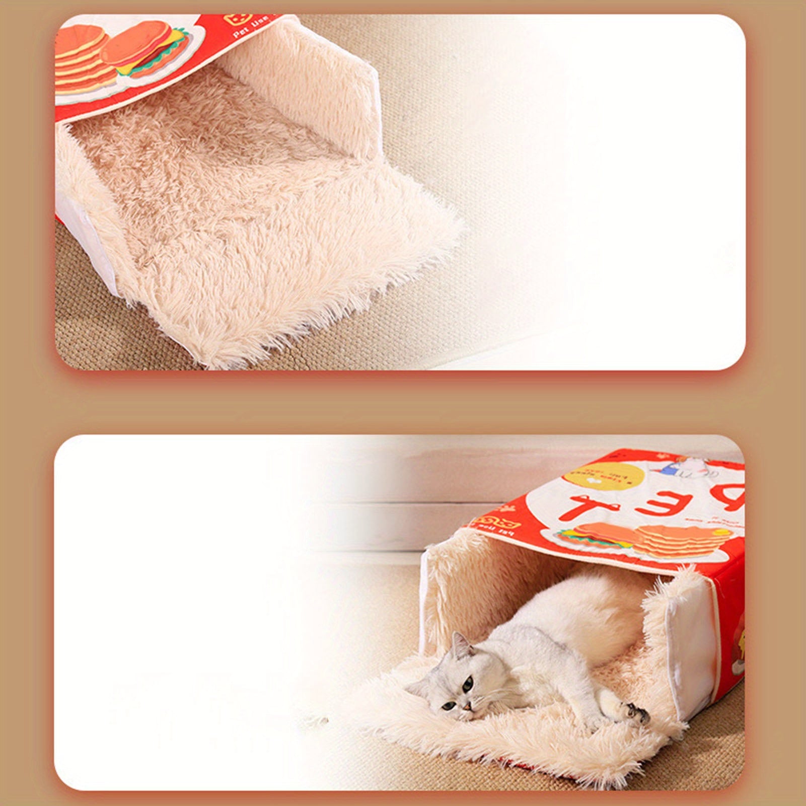 Dog & Cat Bed, Keep Warm and Super Soft Creative Pet Nest for Indoor Cats, Removable Washable Cushion for Small Medium Lar