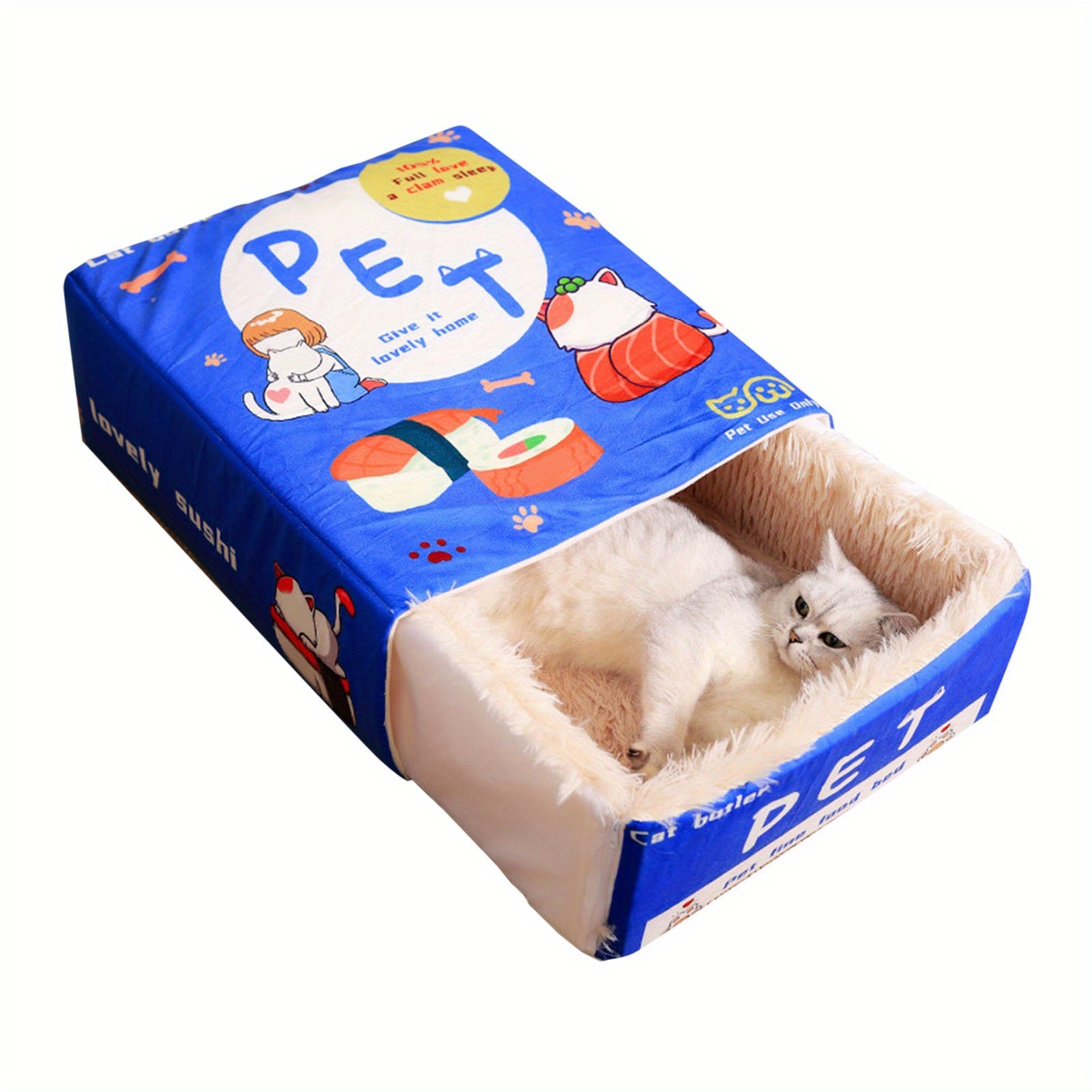 Dog & Cat Bed, Keep Warm and Super Soft Creative Pet Nest for Indoor Cats, Removable Washable Cushion for Small Medium Lar