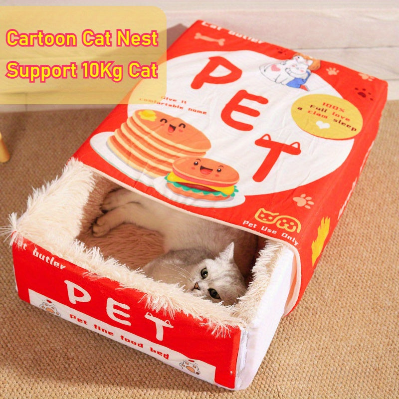 Dog & Cat Bed, Keep Warm and Super Soft Creative Pet Nest for Indoor Cats, Removable Washable Cushion for Small Medium Lar