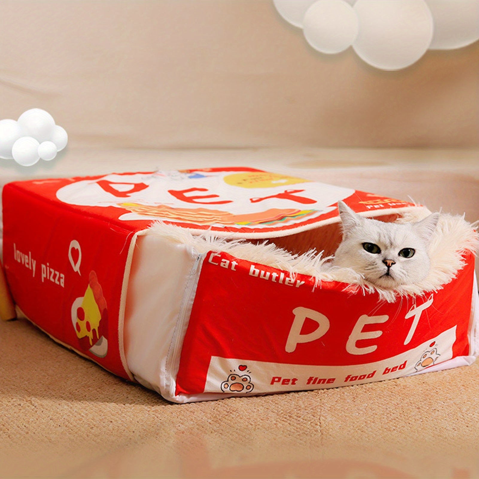 Dog & Cat Bed, Keep Warm and Super Soft Creative Pet Nest for Indoor Cats, Removable Washable Cushion for Small Medium Lar