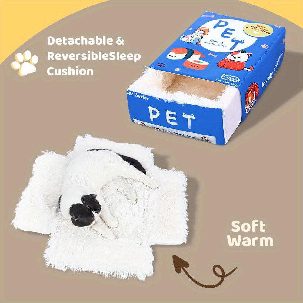 Dog & Cat Bed, Keep Warm and Super Soft Creative Pet Nest for Indoor Cats, Removable Washable Cushion for Small Medium Lar