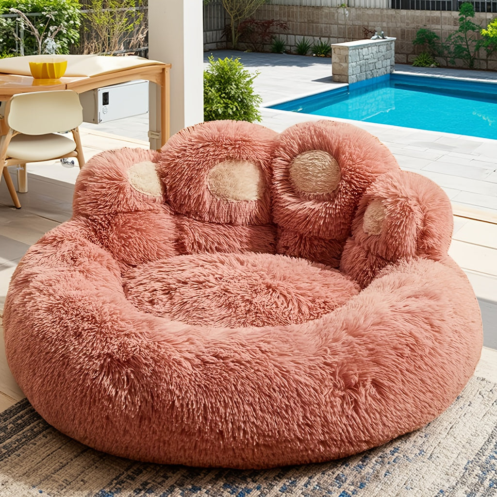 Thickened Plush Bear Paw Pet Bed for Dogs & Cats - Extra Large Dog Bed Cat Cushion Bed, Non-Slip Bottom - Soft Warm Cushion In 5 Sizes - Best Gift for Your Pets