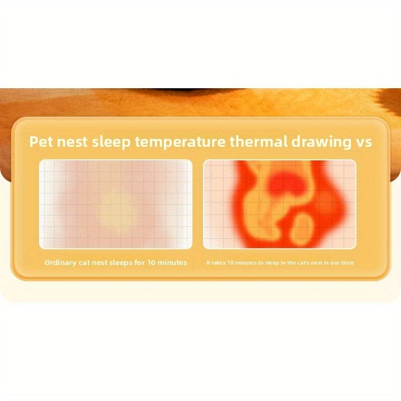 Cozy Cloud Velvet Pet Bed for Cats & Small Dogs - Semi-Enclosed Warm Slipper Nest with Plush Cushion, No Assembly Needed, Autumn Winter Home Decor