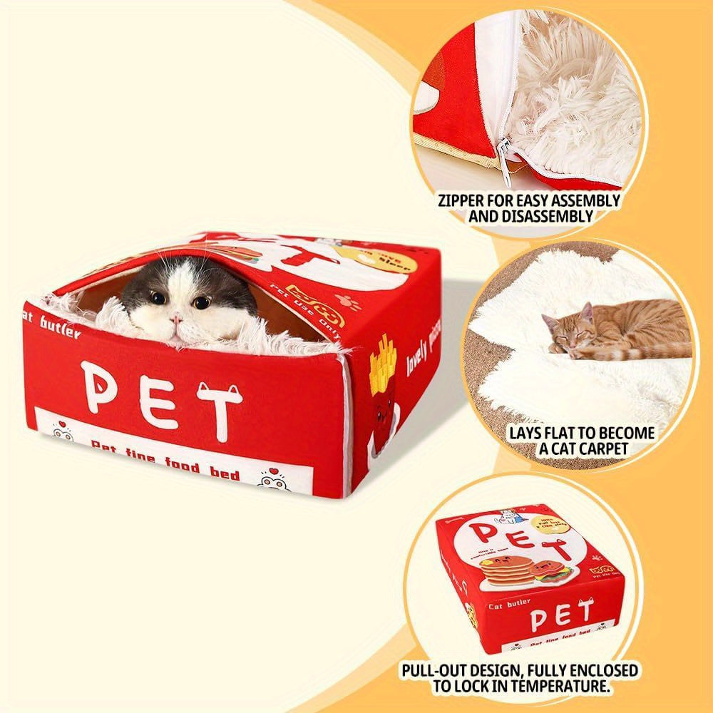 Dog & Cat Bed, Keep Warm and Super Soft Creative Pet Nest for Indoor Cats, Removable Washable Cushion for Small Medium Lar