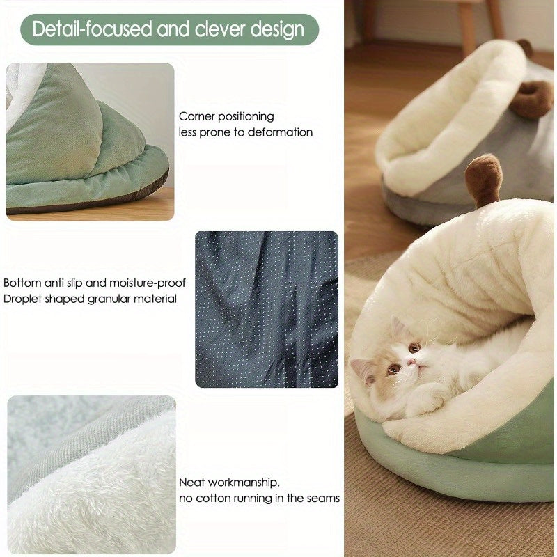 Winter Warm Indoor Cozy Plush Dog Cat Sleeping Bag Soft Calming Pet House Cave Nest Donut Tunnel Bed Grey Large