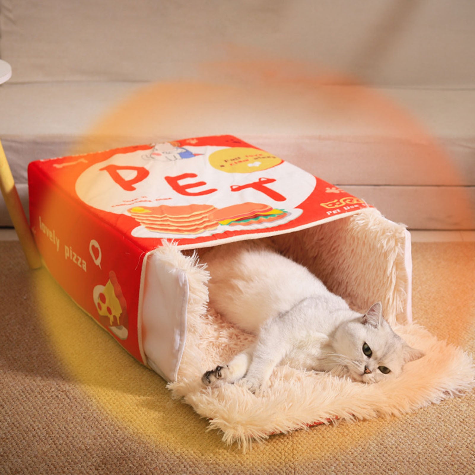 Dog & Cat Bed, Keep Warm and Super Soft Creative Pet Nest for Indoor Cats, Removable Washable Cushion for Small Medium Lar