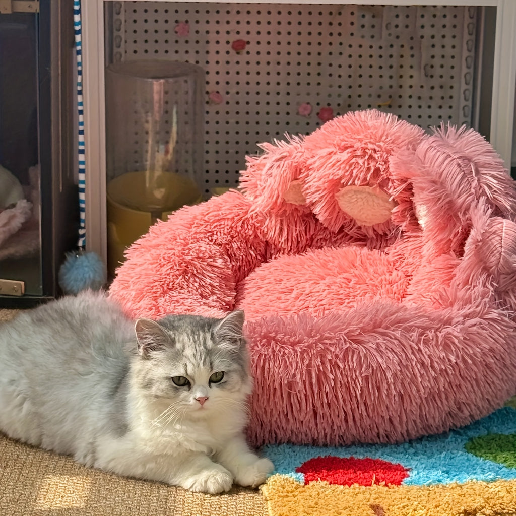 Thickened Plush Bear Paw Pet Bed for Dogs & Cats - Extra Large Dog Bed Cat Cushion Bed, Non-Slip Bottom - Soft Warm Cushion In 5 Sizes - Best Gift for Your Pets