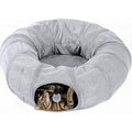 Cat Tunnel Bed for Indoor Cats Large 3in1 Donut Tunnel Peekaboo Cave With Washable Cushion Multifunctional Toys for Cats and Rabbits No Plush