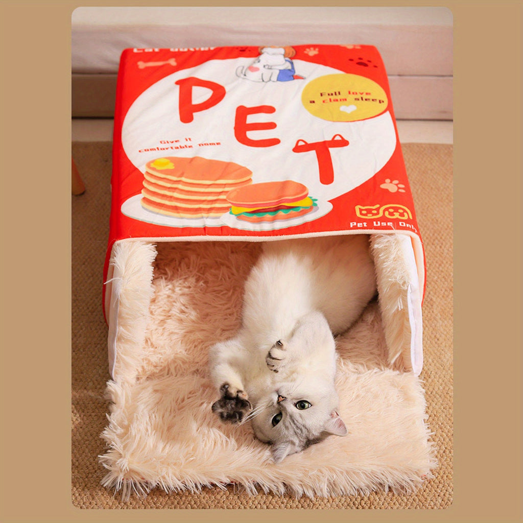 Dog & Cat Bed, Keep Warm and Super Soft Creative Pet Nest for Indoor Cats, Removable Washable Cushion for Small Medium Lar