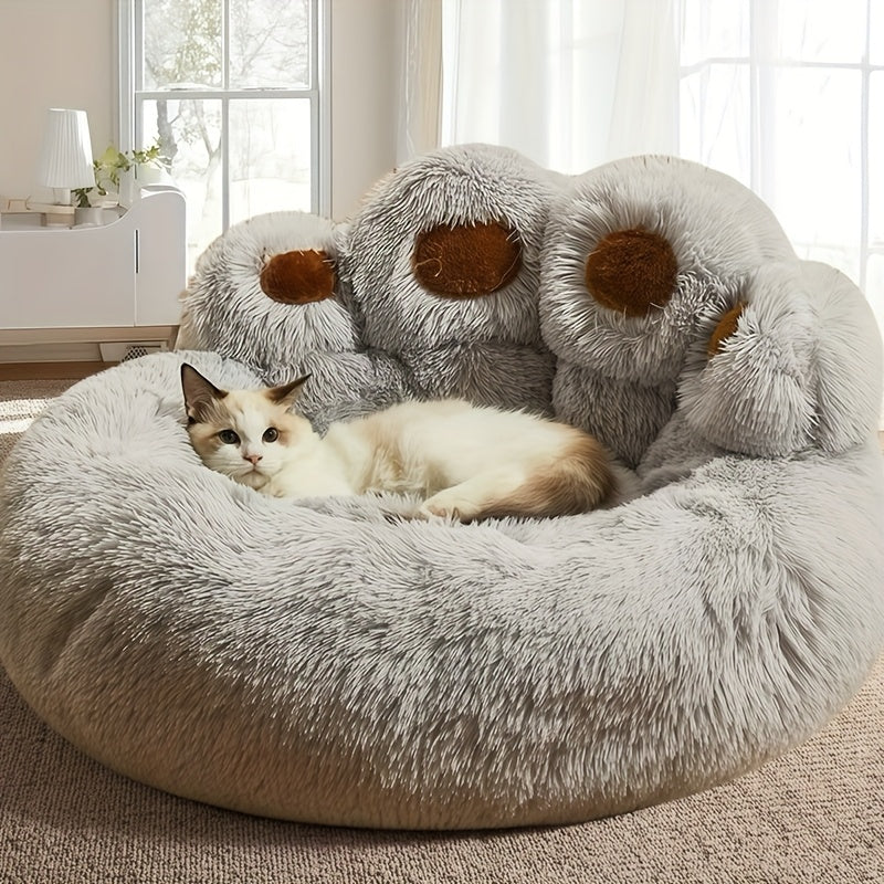 Thickened Plush Bear Paw Pet Bed for Dogs & Cats - Extra Large Dog Bed Cat Cushion Bed, Non-Slip Bottom - Soft Warm Cushion In 5 Sizes - Best Gift for Your Pets