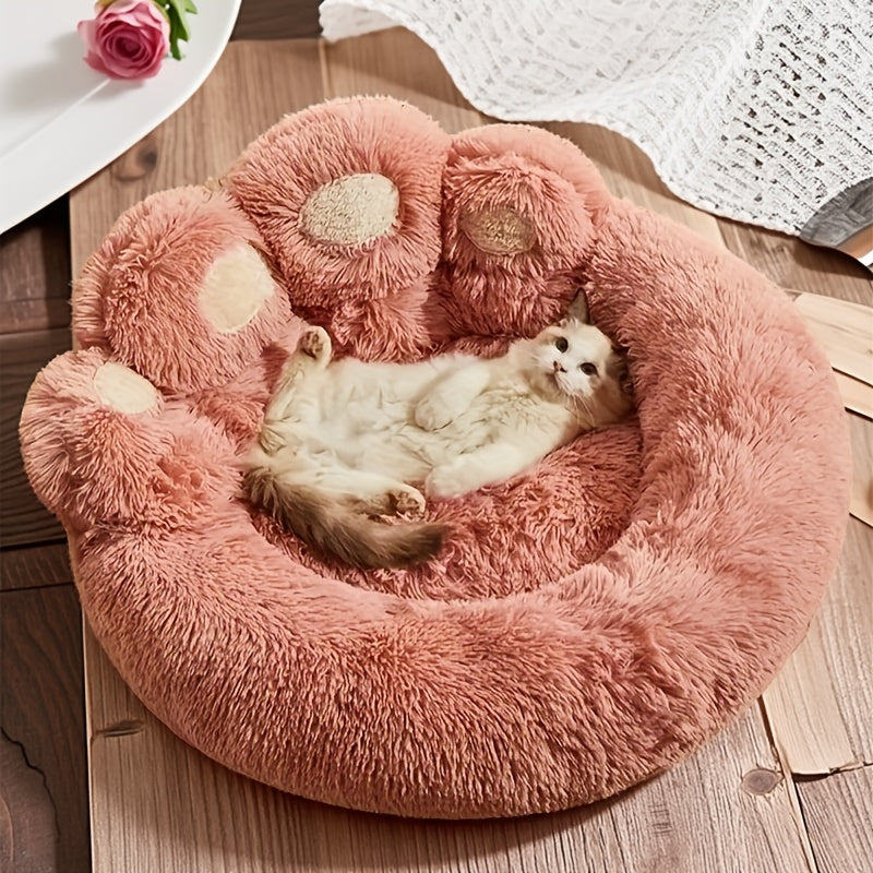 Thickened Plush Bear Paw Pet Bed for Dogs & Cats - Extra Large Dog Bed Cat Cushion Bed, Non-Slip Bottom - Soft Warm Cushion In 5 Sizes - Best Gift for Your Pets