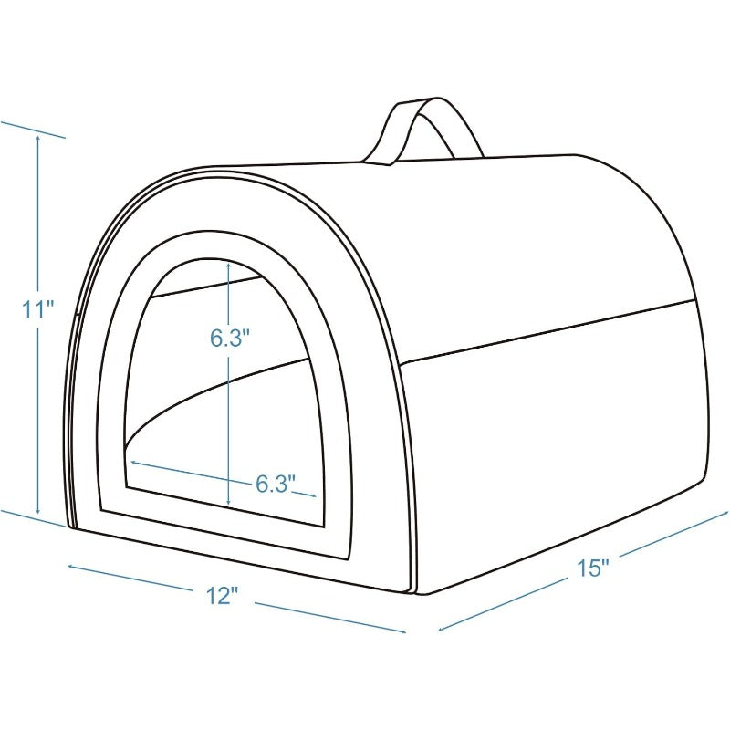 Cozy 2-in-1 Small Pet House with Removable Washable Cushion & Dome Roof - Spacious Cave-Style Sleeping Nest for Cats & Dogs up to 5.5 lbs, Soft Warm Bedding, Durable S Size (15\